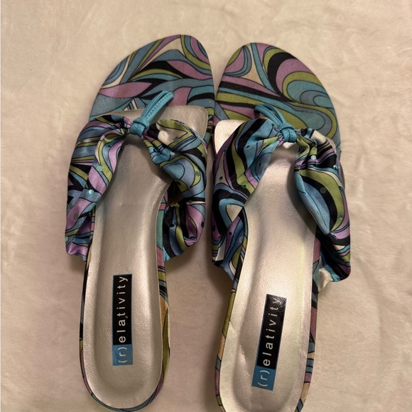 Relativity Women's Colorful Patterned Slide Sandals - Picture 1 of 2
